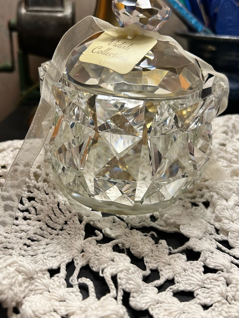 Clear Crystal Decorative Jar with Lid